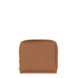 IL BISONTE Leather Zip Around Wallet Women BROWN Wallets & Small Leather Goods